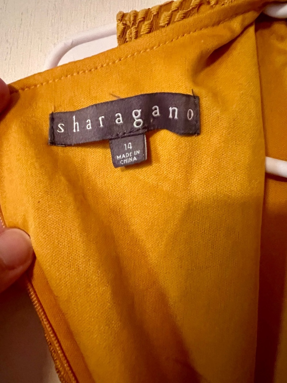 NWT Sharagano Midi Golden Yellow Lace Sheath Dress - Picture 7 of 11